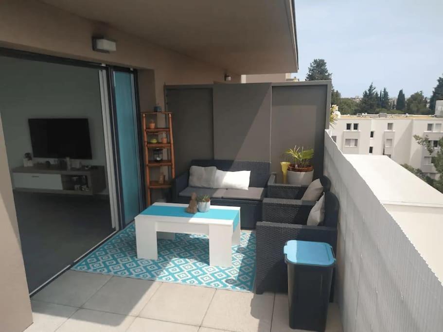 Magnifique Rooftop Duplex Climatise Familial, Aux Arceaux Montpellier Exteriör bild